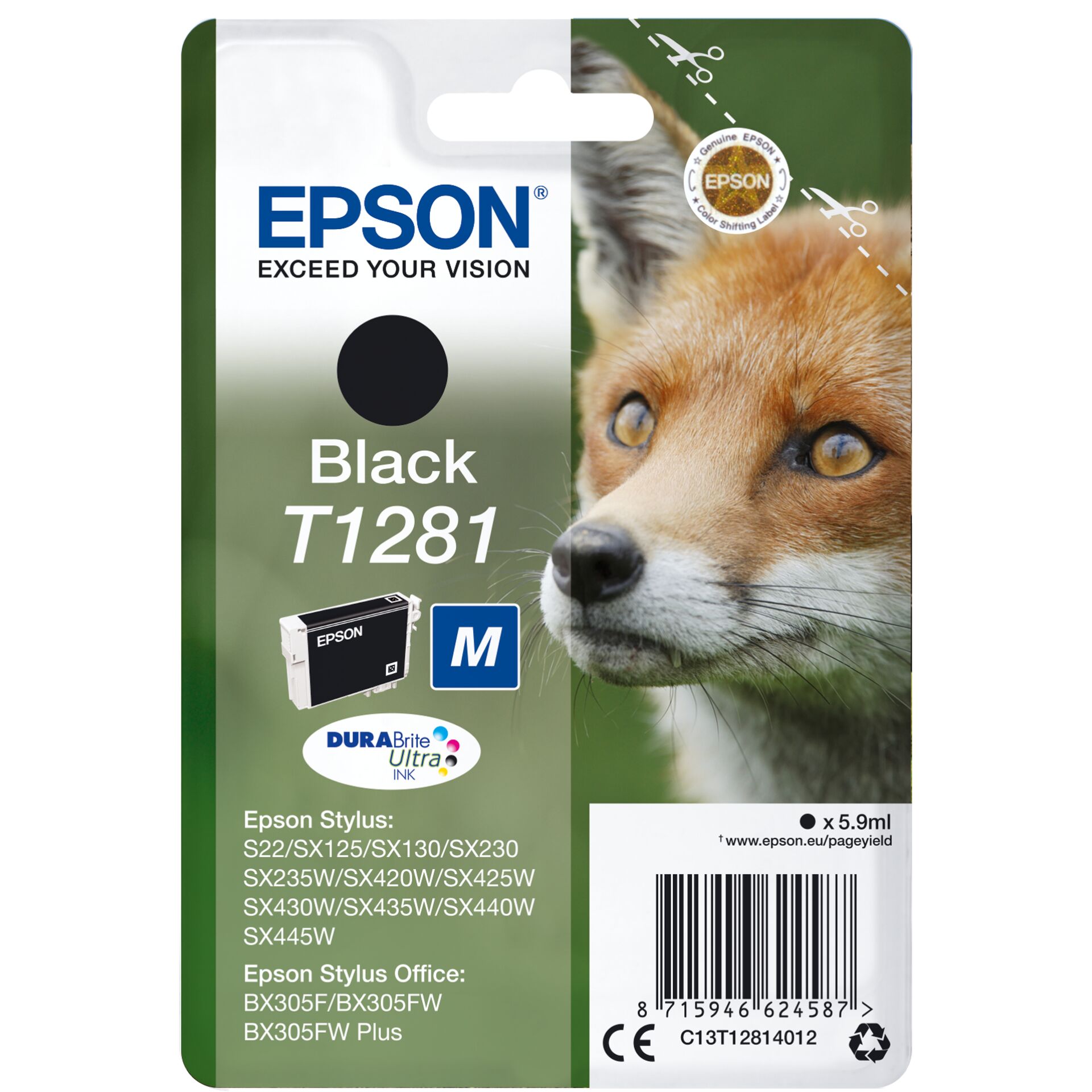 Epson Tintenpatrone schwarz DURABrite T 128 T 1281