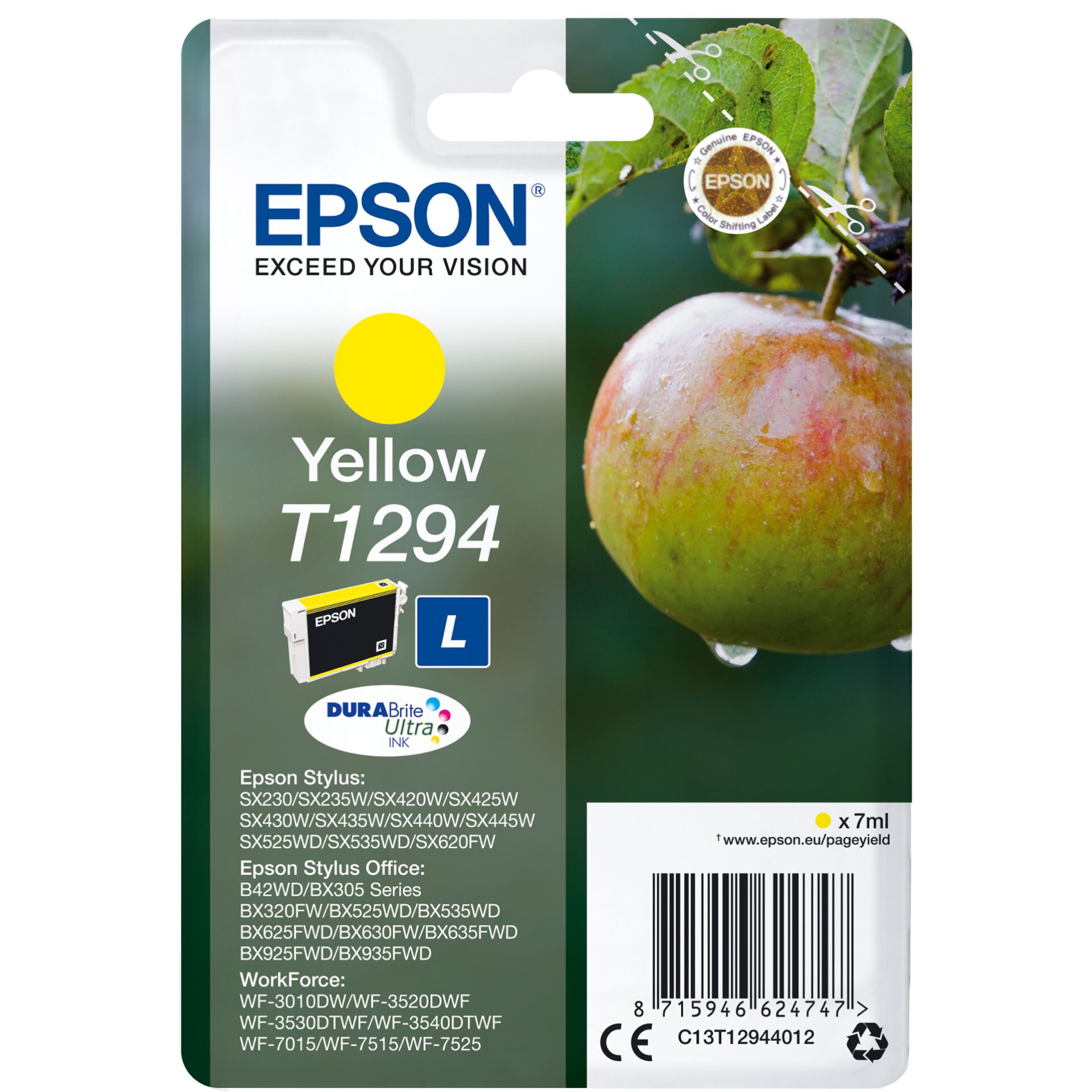 Epson Tintenpatrone yellow DURABrite T 129 T 1294