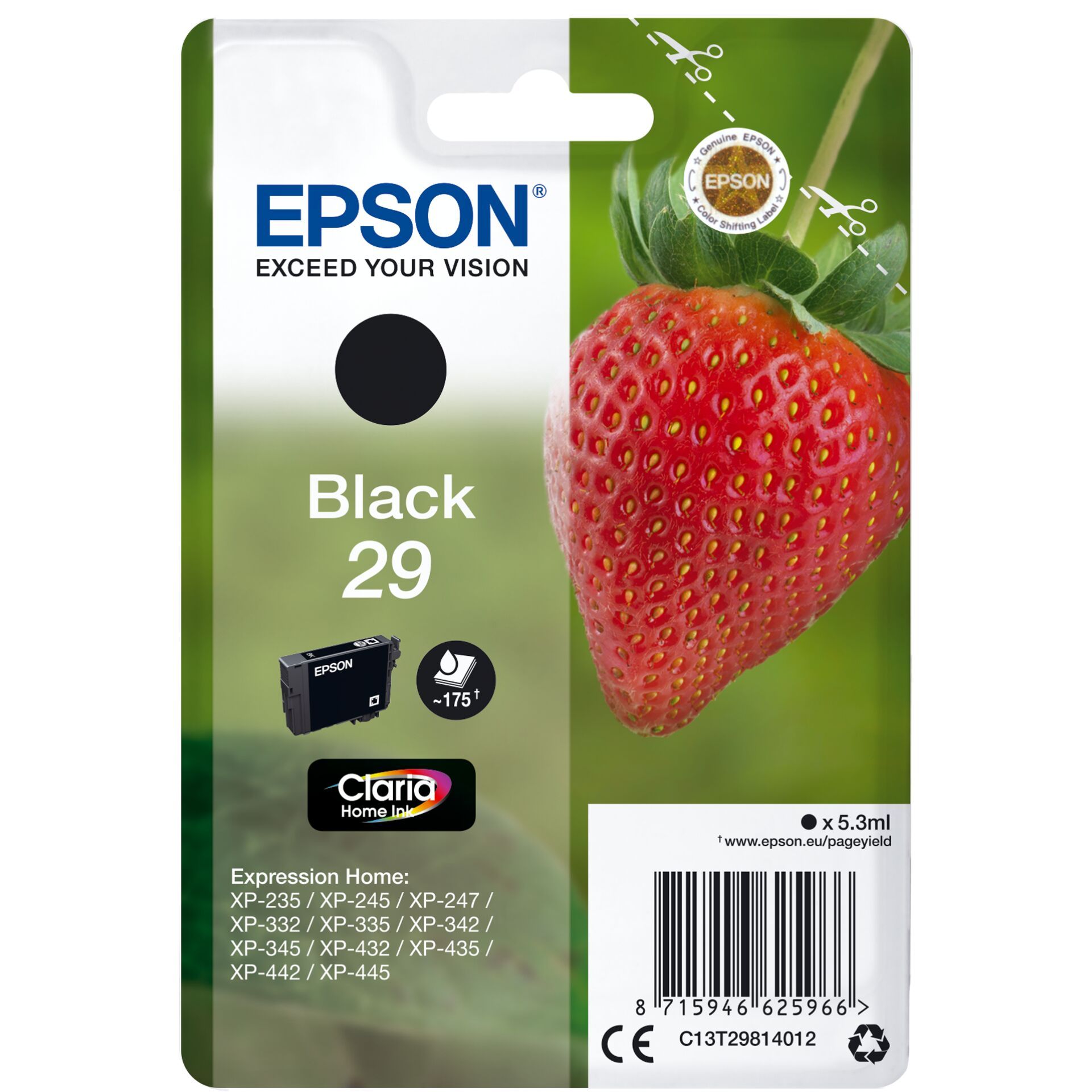 Epson Tintenpatrone schwarz Claria Home 29 T 2981