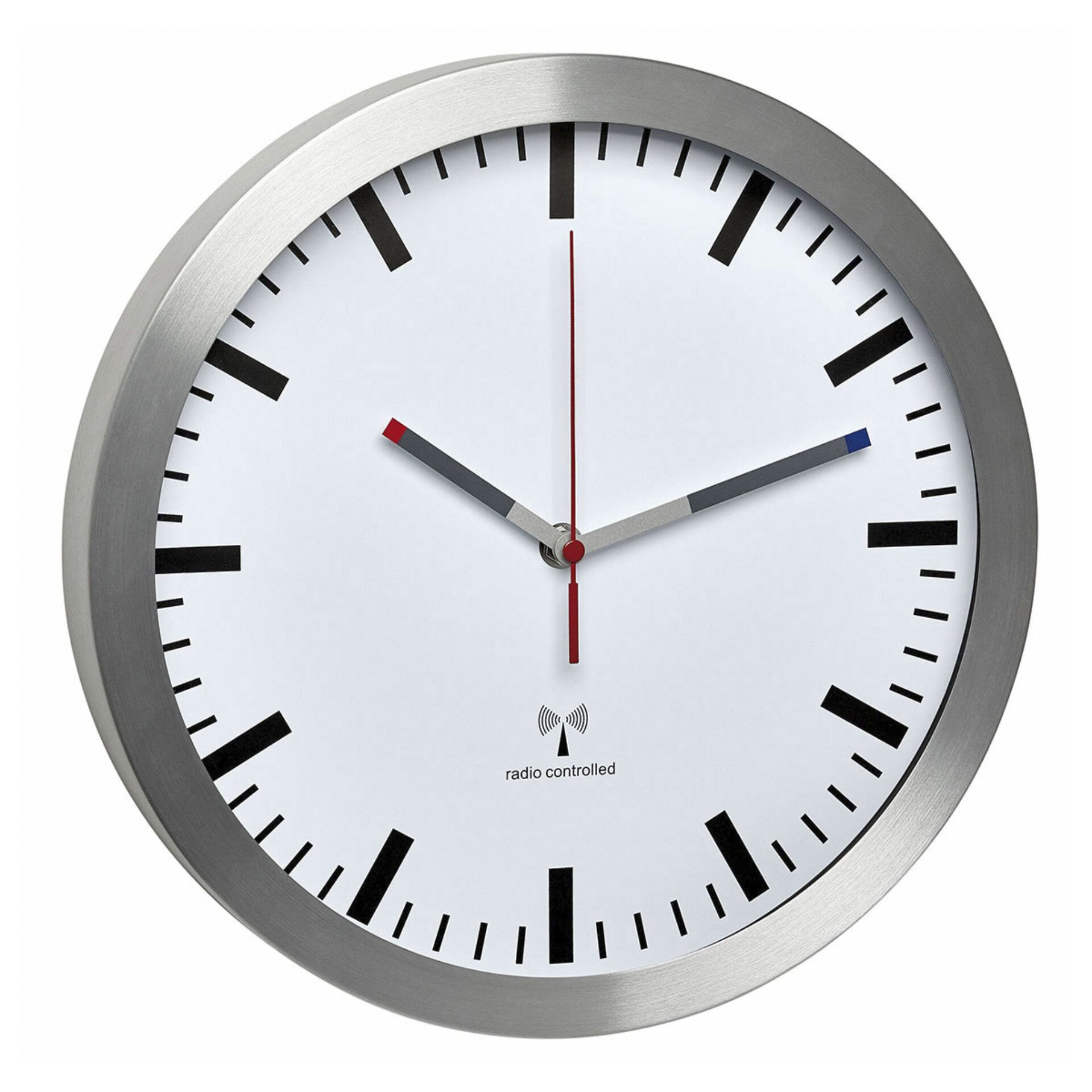 TFA 60.3528.02 Funk-Wanduhr ALUMINIUM