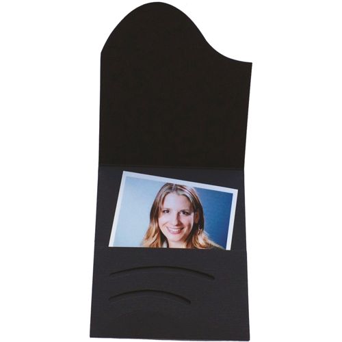 1×100 Daiber Passbildmappen Wave schwarz Leinenkarton 16020