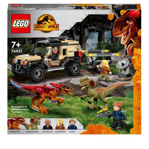 LEGO Jurassic 76951 Pyroraptor & Dilophosaurus Trans