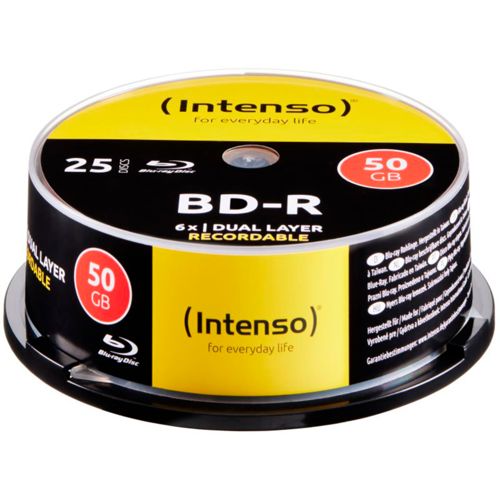 1×25 Intenso BD-R 50GB 6x Speed, Cakebox